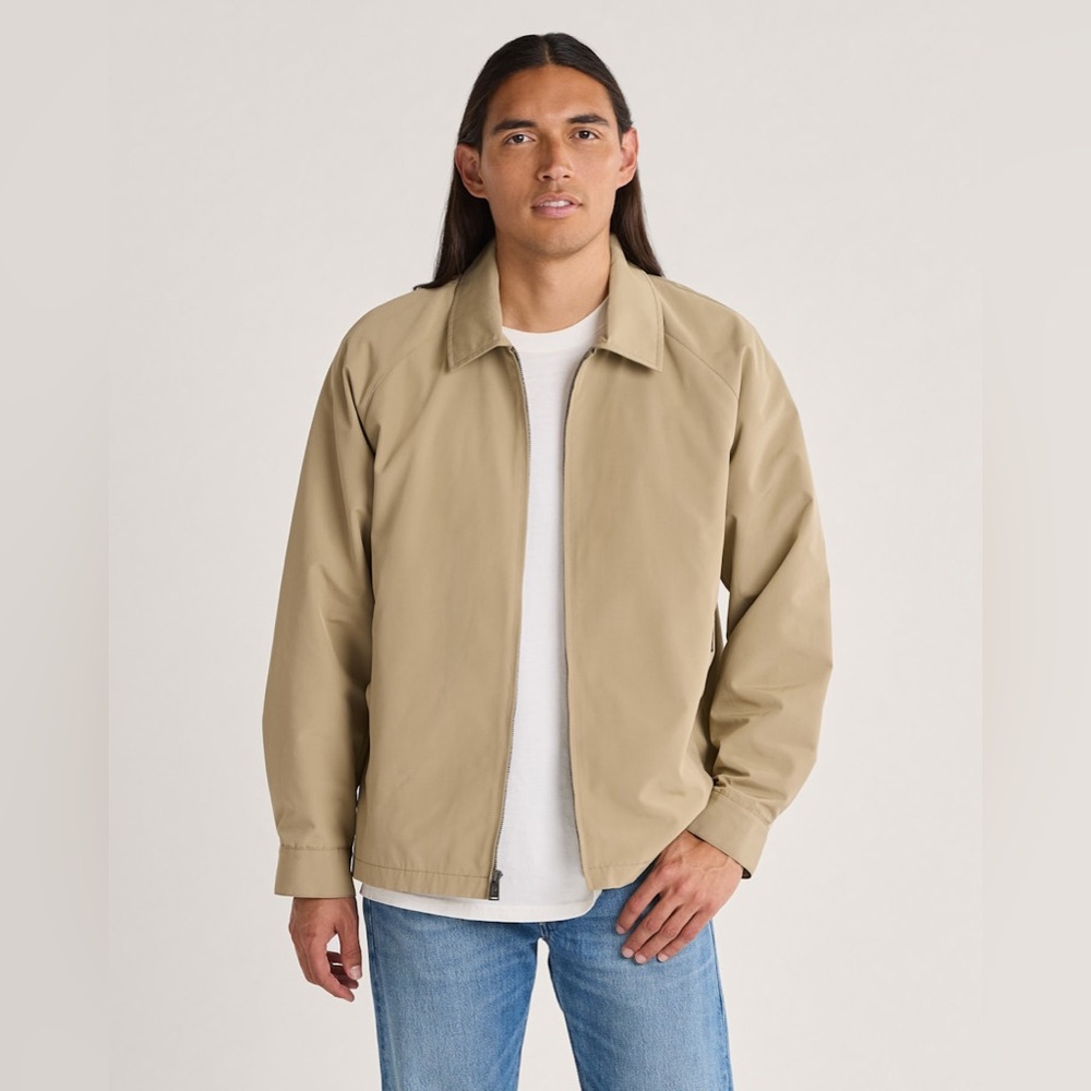 Kuppenheimer Short Light Tan Full Zip up Windbreaker Jacket, size 42R or Large
